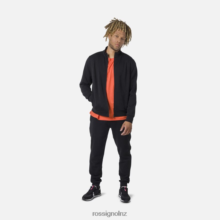 NZ Rossignol Men Full-Zip Logo Fleece Sweatshirt Black F222Z2433 Tops