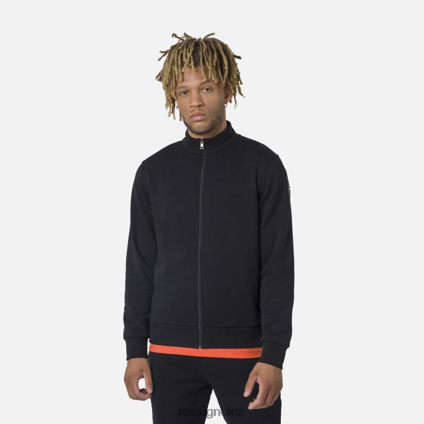 NZ Rossignol Men Full-Zip Logo Fleece Sweatshirt Black F222Z2433 Tops