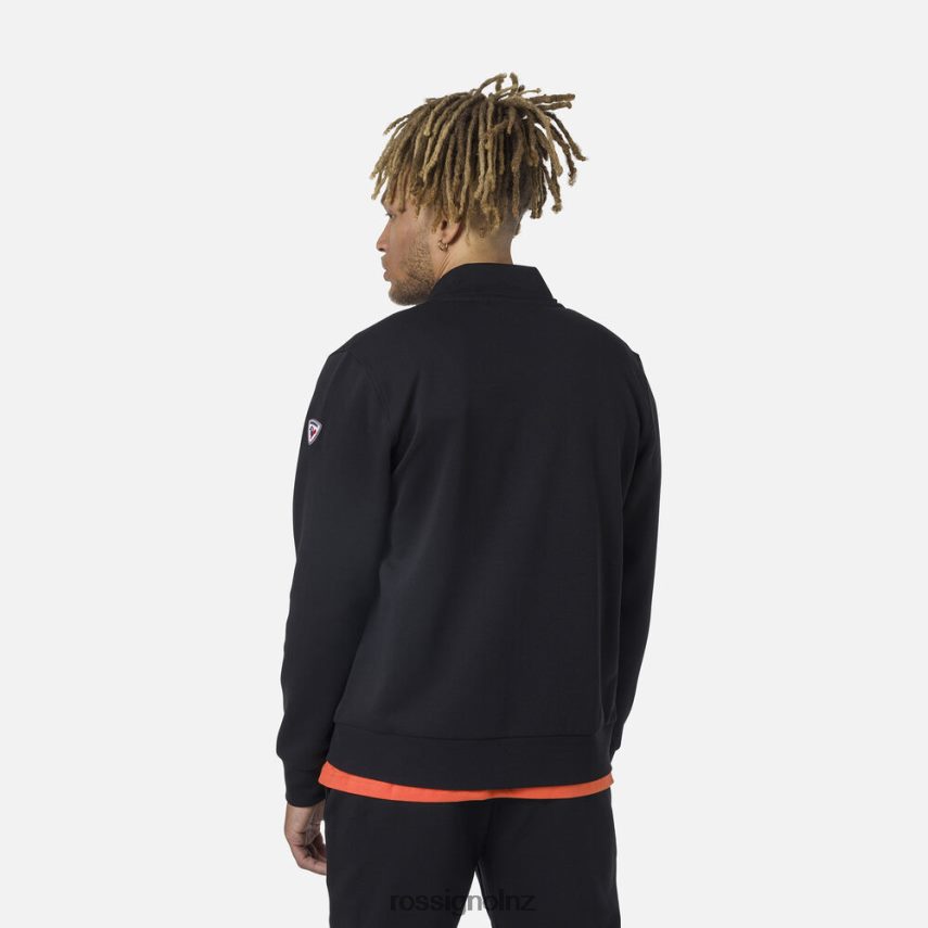 NZ Rossignol Men Full-Zip Logo Fleece Sweatshirt Black F222Z2433 Tops