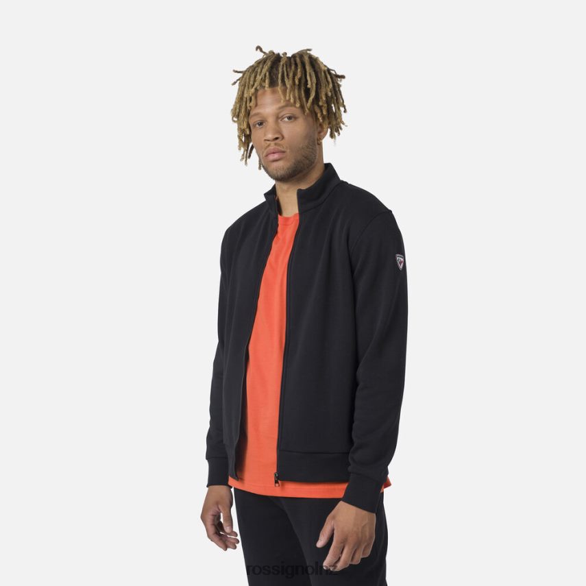 NZ Rossignol Men Full-Zip Logo Fleece Sweatshirt Black F222Z2433 Tops