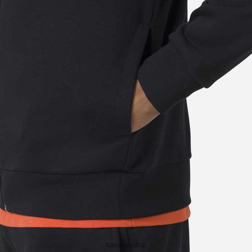 NZ Rossignol Men Full-Zip Logo Fleece Sweatshirt Black F222Z2433 Tops