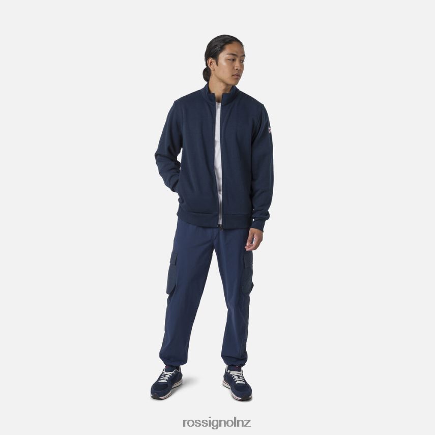 NZ Rossignol Men Full-Zip Logo Fleece Sweatshirt Darknavy F222Z2448 Tops