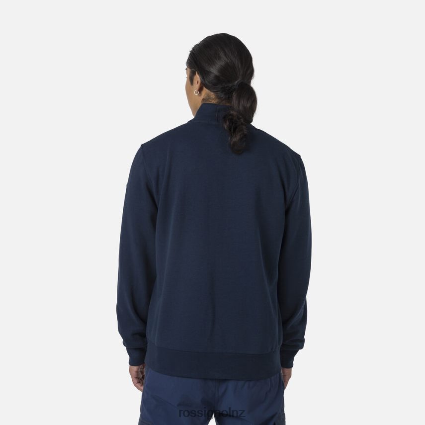 NZ Rossignol Men Full-Zip Logo Fleece Sweatshirt Darknavy F222Z2448 Tops