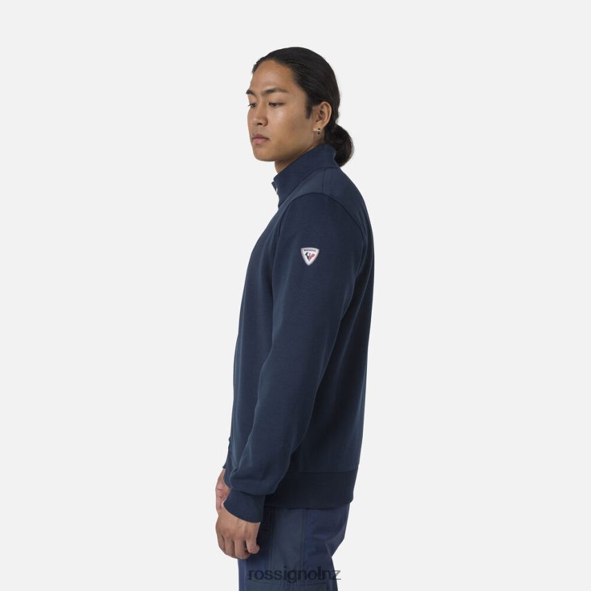 NZ Rossignol Men Full-Zip Logo Fleece Sweatshirt Darknavy F222Z2448 Tops