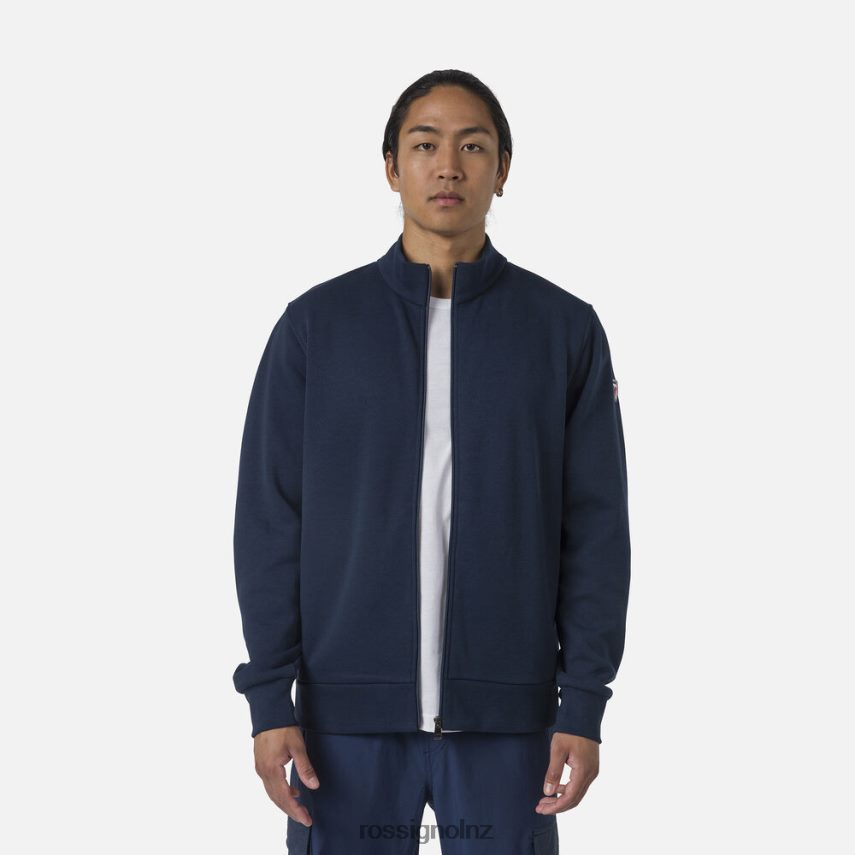 NZ Rossignol Men Full-Zip Logo Fleece Sweatshirt Darknavy F222Z2448 Tops