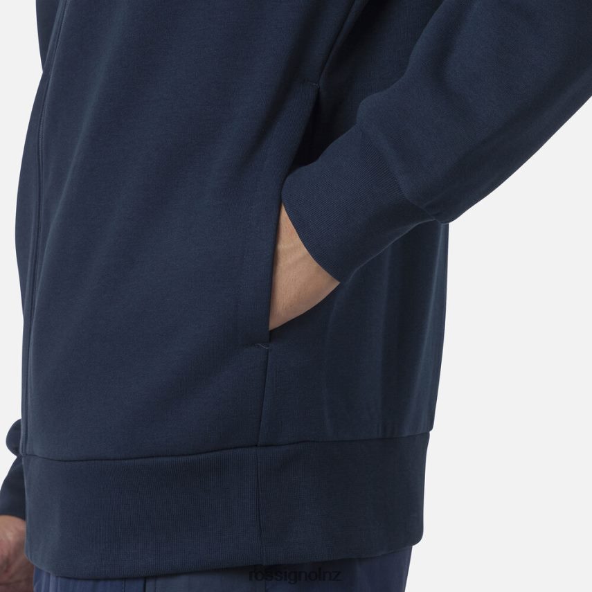 NZ Rossignol Men Full-Zip Logo Fleece Sweatshirt Darknavy F222Z2448 Tops