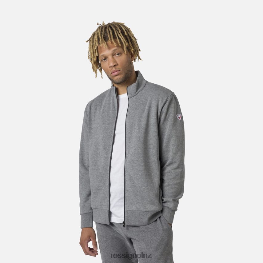 NZ Rossignol Men Full-Zip Logo Fleece Sweatshirt Heathergrey F222Z2417 Tops