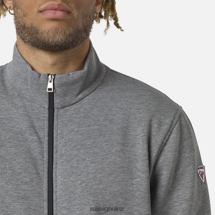 NZ Rossignol Men Full-Zip Logo Fleece Sweatshirt Heathergrey F222Z2417 Tops