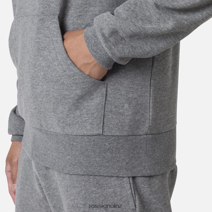 NZ Rossignol Men Hooded Logo Fleece Sweatshirt Heathergrey F222Z244 Tops