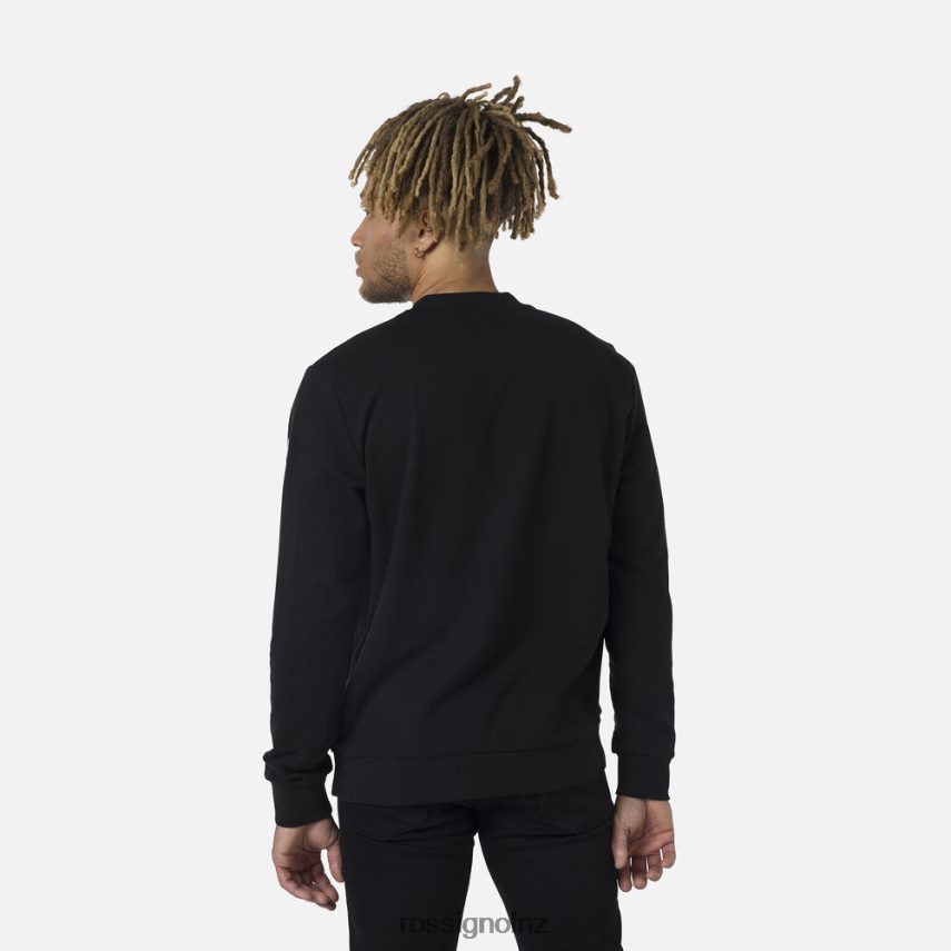NZ Rossignol Men Logo Cotton Sweatshirt Round Neck Black F222Z2321 Tops