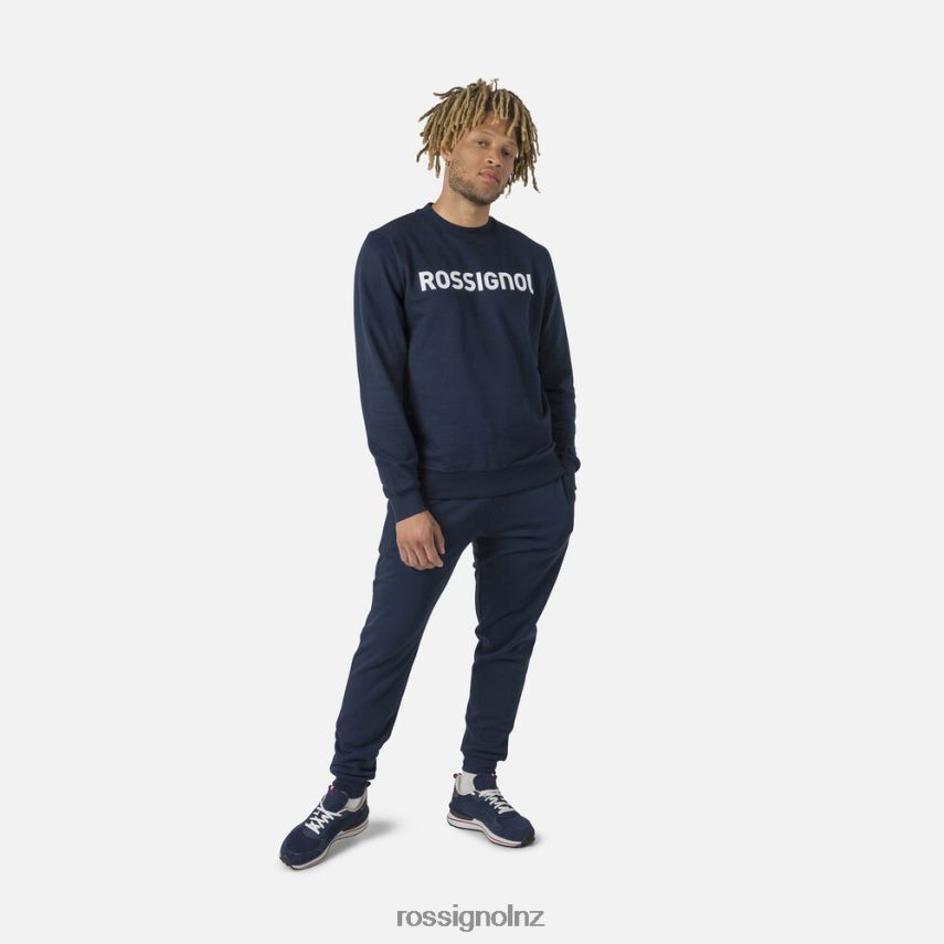 NZ Rossignol Men Logo Cotton Sweatshirt Round Neck Darknavy F222Z2415 Tops