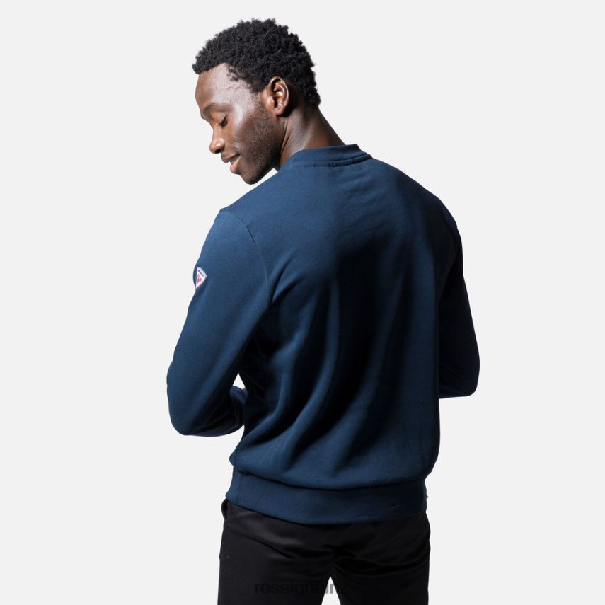 NZ Rossignol Men Logo Cotton Sweatshirt Round Neck Darknavy F222Z2505 Tops