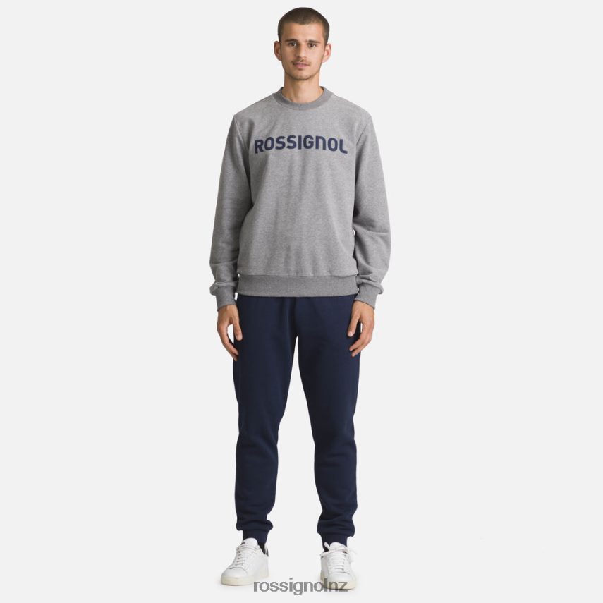 NZ Rossignol Men Logo Cotton Sweatshirt Round Neck Heathergrey F222Z2394 Tops