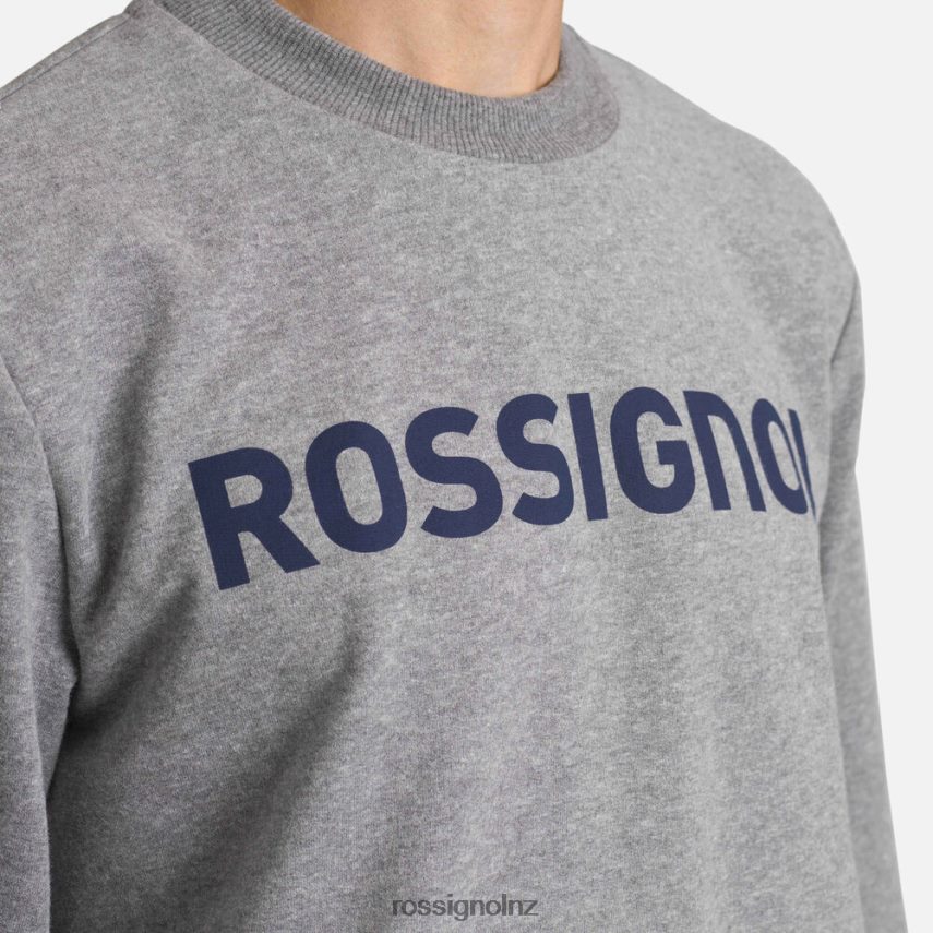 NZ Rossignol Men Logo Cotton Sweatshirt Round Neck Heathergrey F222Z2394 Tops