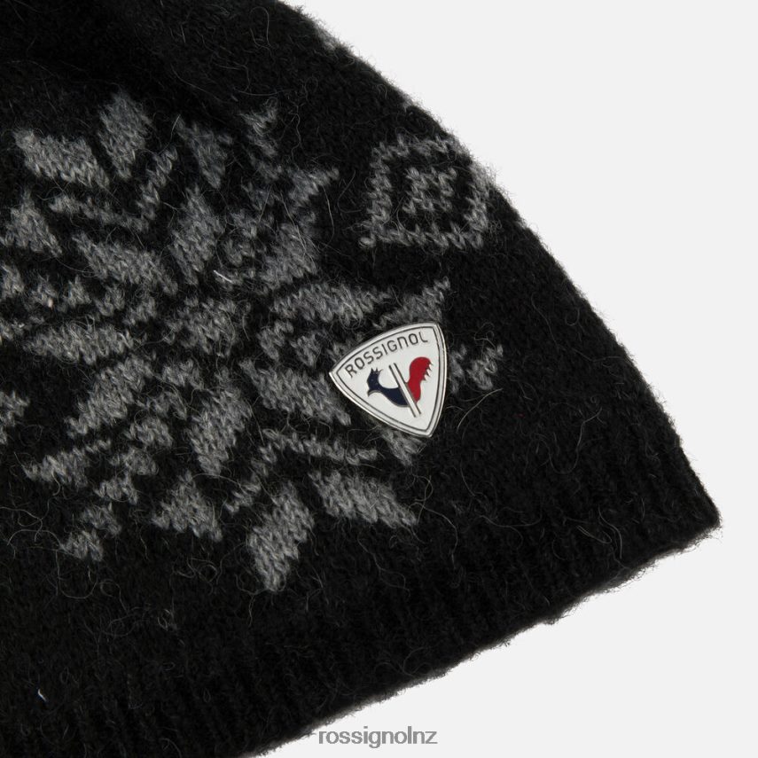 NZ Rossignol Women Snowflake Beanie Black F222Z2720 Accessories