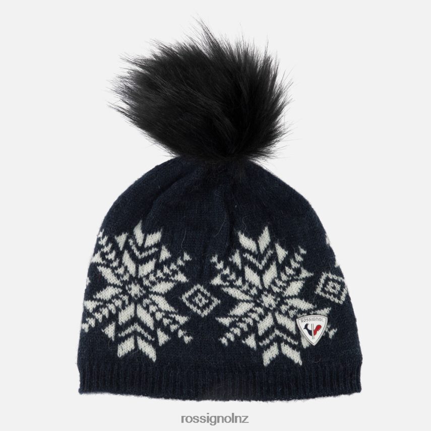 NZ Rossignol Women Snowflake Beanie Darknavy F222Z2726 Accessories