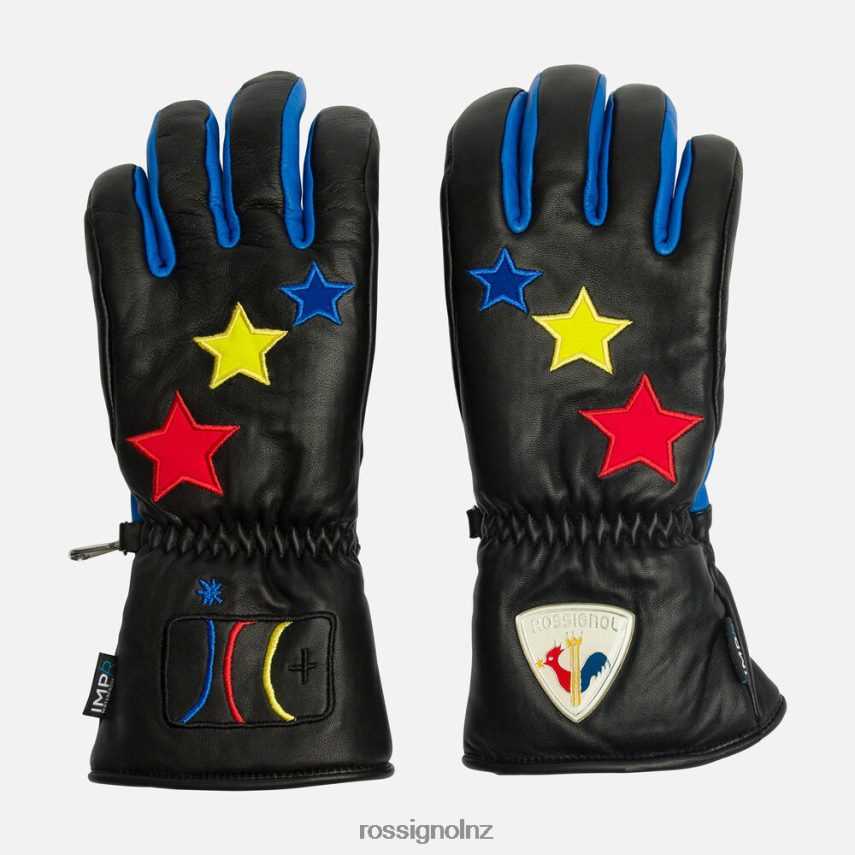 NZ Rossignol Women Steeny Leather Waterproof Gloves Black F222Z2754 Accessories