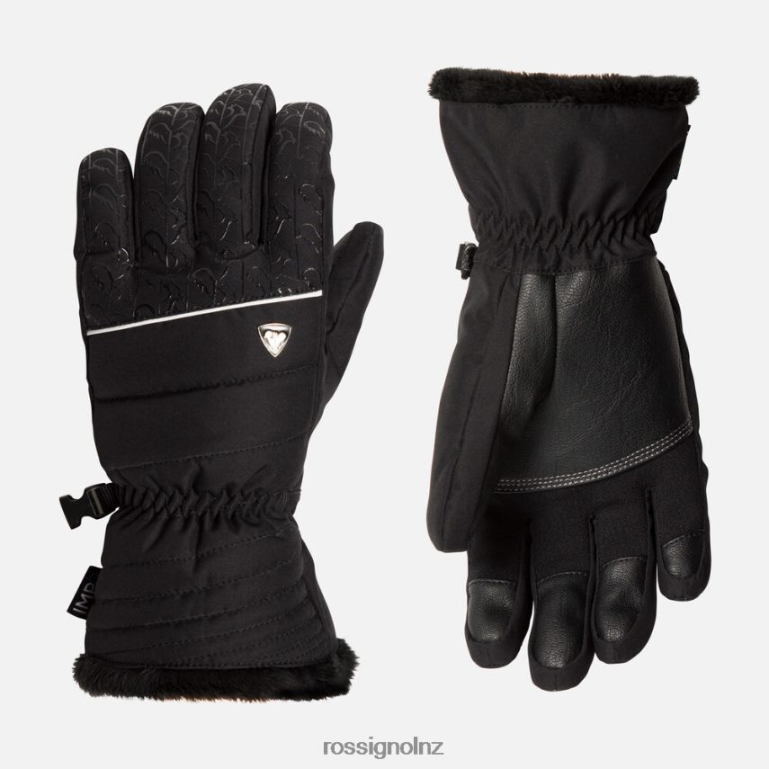 NZ Rossignol Women Temptation Waterproof Ski Gloves Black F222Z2729 Accessories