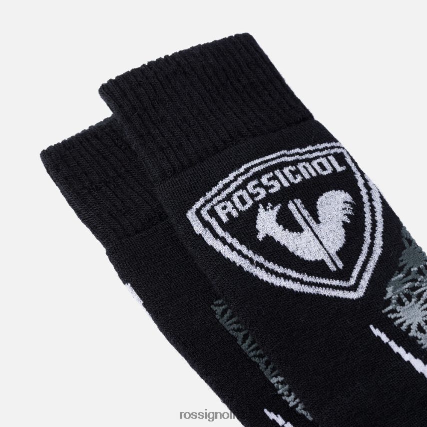 NZ Rossignol Women Wool And Silk Ski Socks Black F222Z2723 Accessories