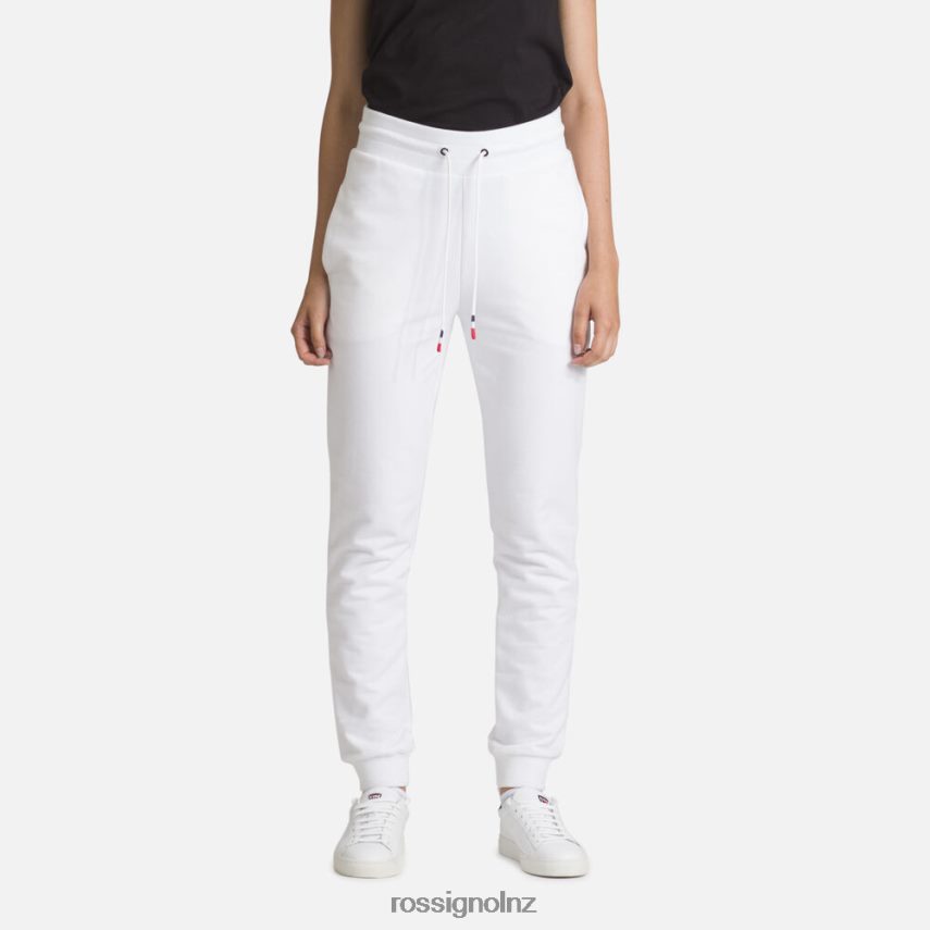 NZ Rossignol Women Logo Cotton Sweatpants White F222Z2939 Bottoms