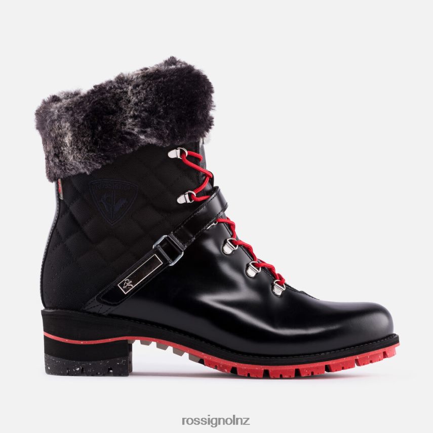 NZ Rossignol Women 1907 Megeve Boots Shinyblack F222Z2767 Footwear