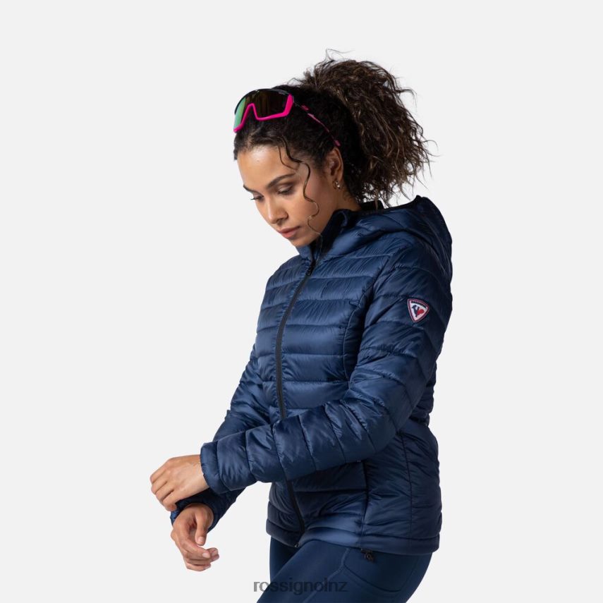 NZ Rossignol Women Hooded Insulated Jacket 180Gr Darknavy F222Z2936 Tops