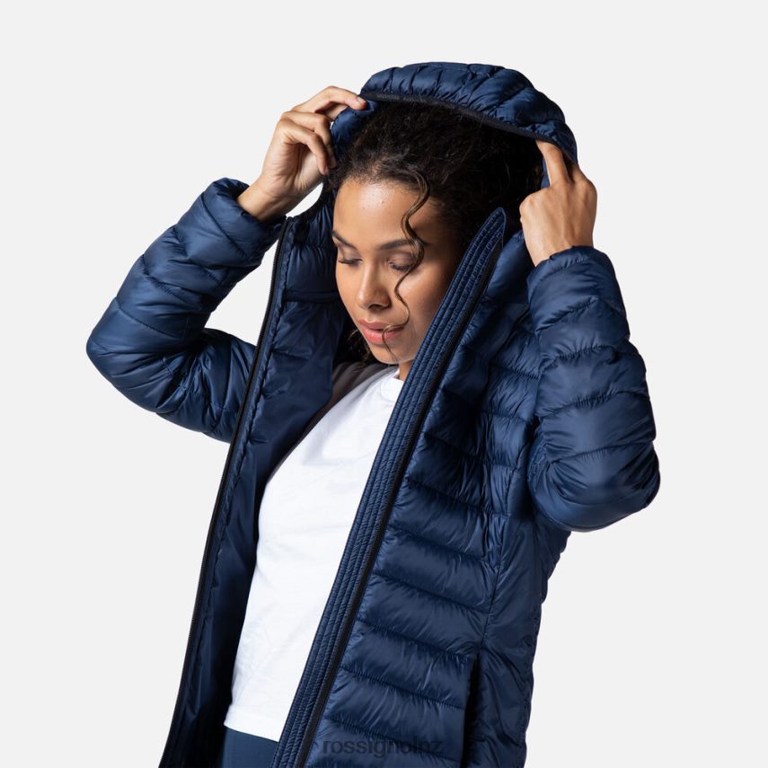 NZ Rossignol Women Hooded Insulated Jacket 180Gr Darknavy F222Z2936 Tops