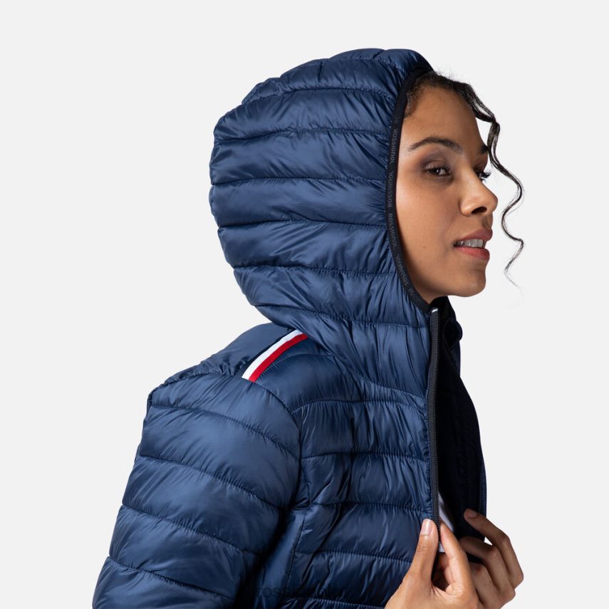 NZ Rossignol Women Hooded Insulated Jacket 180Gr Darknavy F222Z2936 Tops