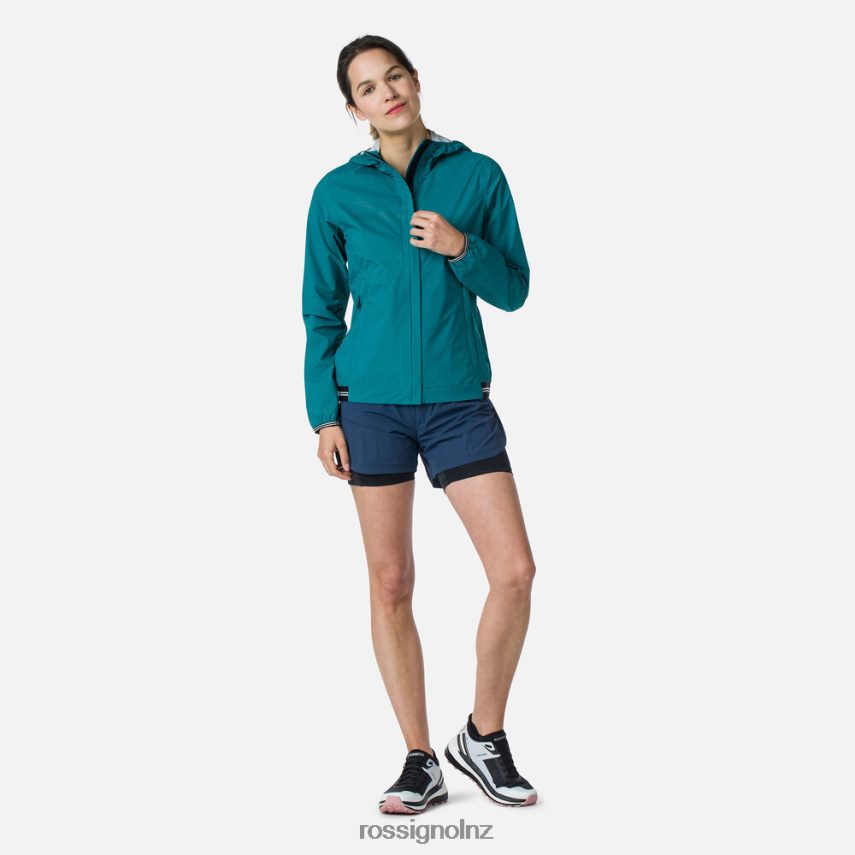 NZ Rossignol Women Lightweight Rain Jacket Darkemerald F222Z21077 Tops
