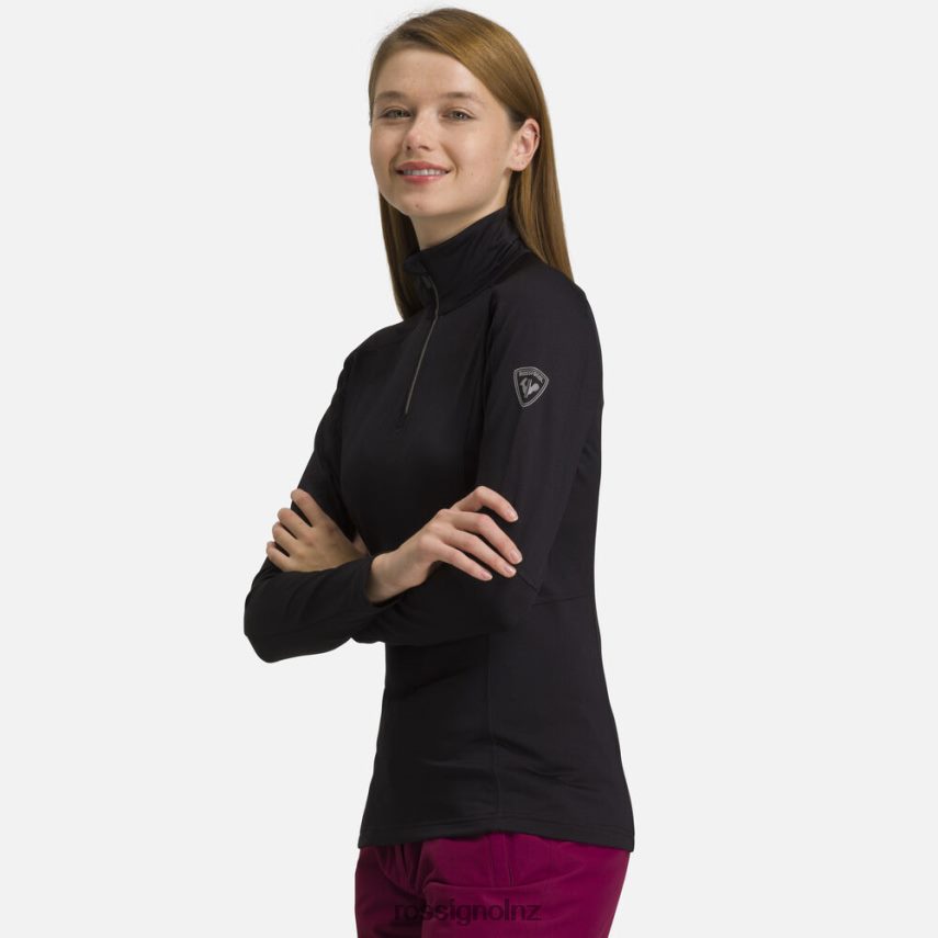 NZ Rossignol Women Classique 1/2 Zip Layer Black F222Z2724 Tops