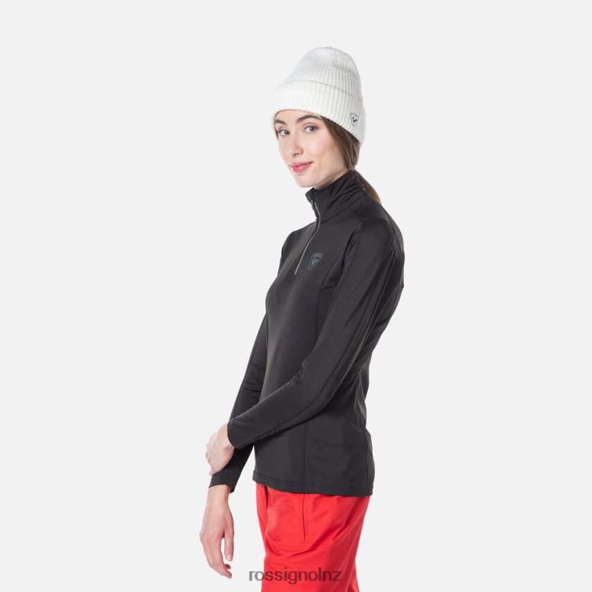 NZ Rossignol Women Classique Half-Zip Baselayer Top Black F222Z2820 Tops
