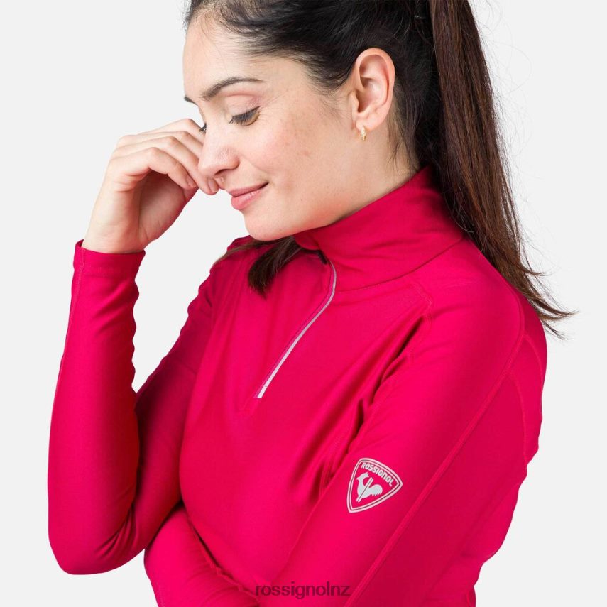 NZ Rossignol Women Classique Half-Zip Baselayer Top Cherry F222Z2985 Tops