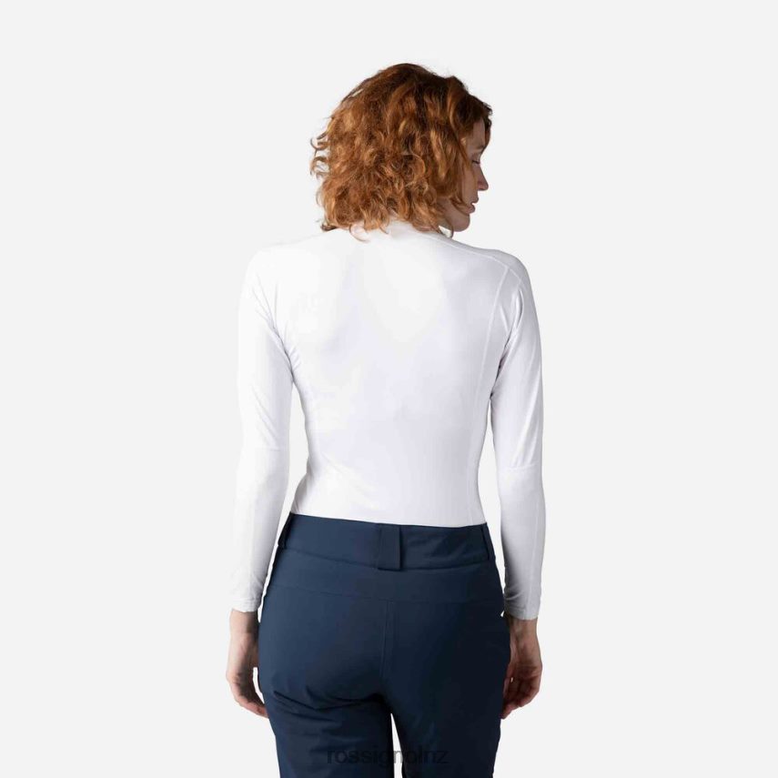 NZ Rossignol Women Classique Half-Zip Baselayer Top White F222Z2957 Tops
