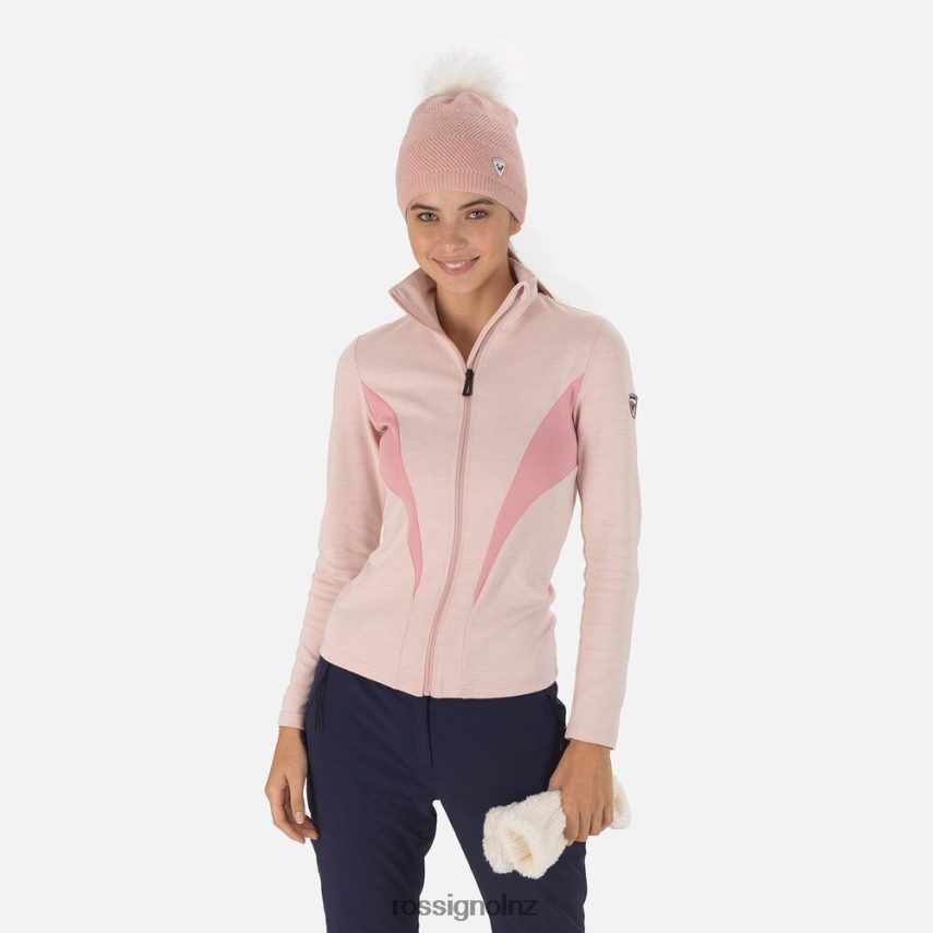 NZ Rossignol Women React Merino Full-Zip Midlayer Powderpink F222Z2742 Tops