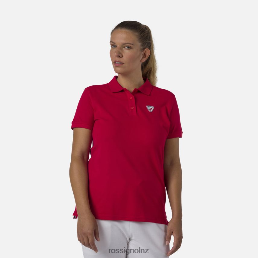 NZ Rossignol Women Logo Polo Carmin F222Z2900 Tops