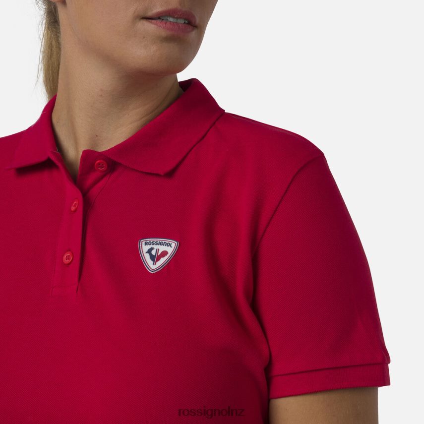 NZ Rossignol Women Logo Polo Carmin F222Z2900 Tops
