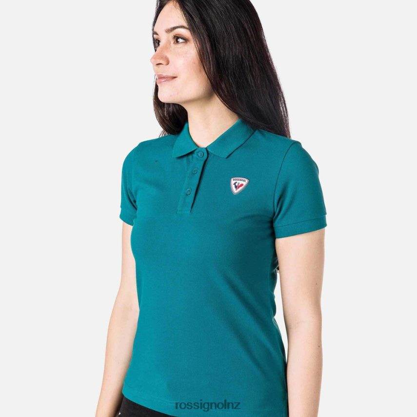 NZ Rossignol Women Logo Polo Darkemerald F222Z2989 Tops