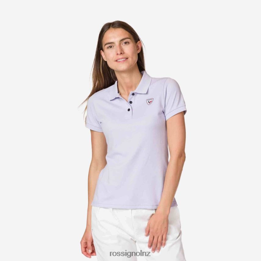 NZ Rossignol Women Logo Polo Lavendergrey F222Z2990 Tops