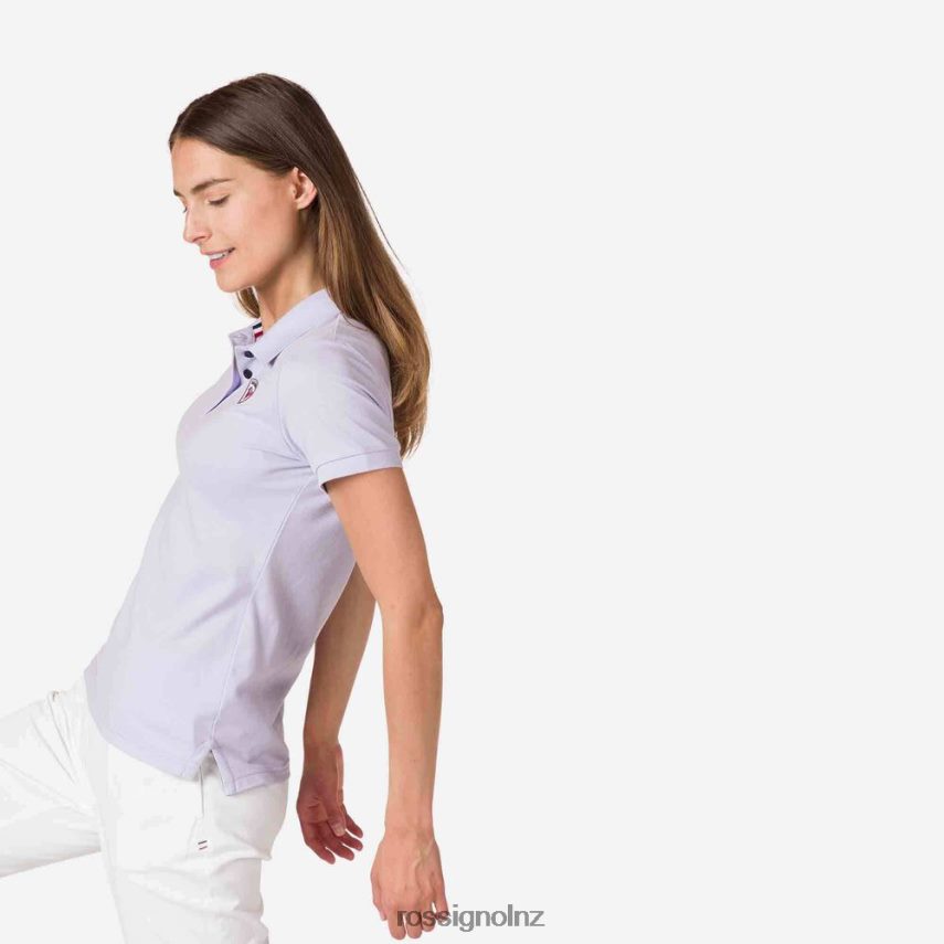 NZ Rossignol Women Logo Polo Lavendergrey F222Z2990 Tops