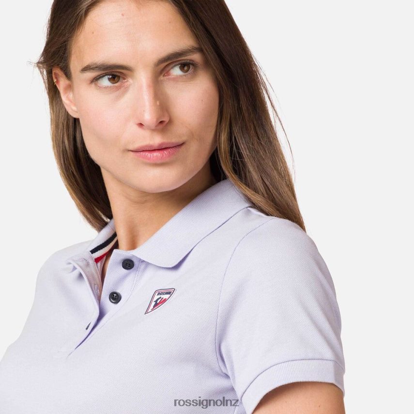 NZ Rossignol Women Logo Polo Lavendergrey F222Z2990 Tops