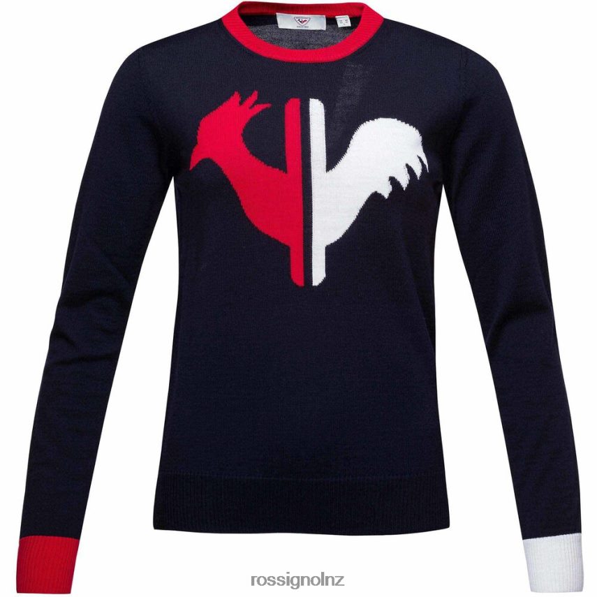 NZ Rossignol Women Alya Round Neck Sweater Darknavy F222Z2977 Tops