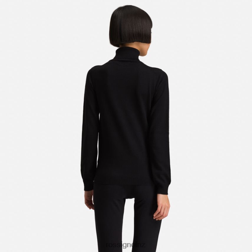 NZ Rossignol Women Classique Roll Neck Sweater Black F222Z2849 Tops