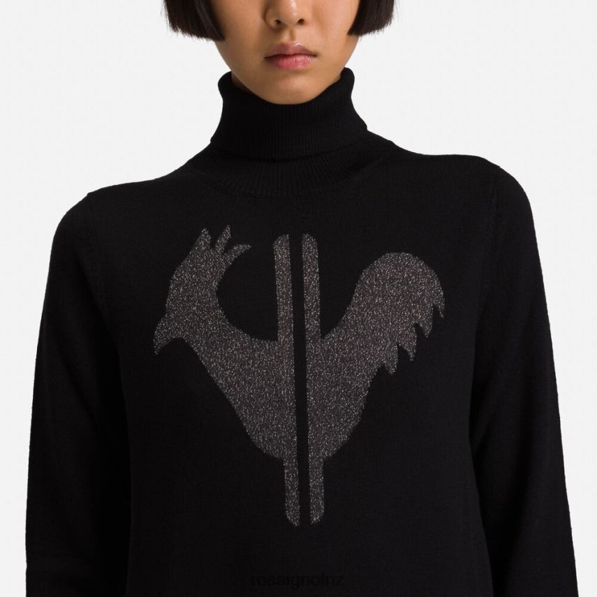 NZ Rossignol Women Classique Roll Neck Sweater Black F222Z2849 Tops