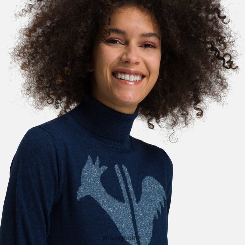 NZ Rossignol Women Classique Roll Neck Sweater Darknavy F222Z2870 Tops