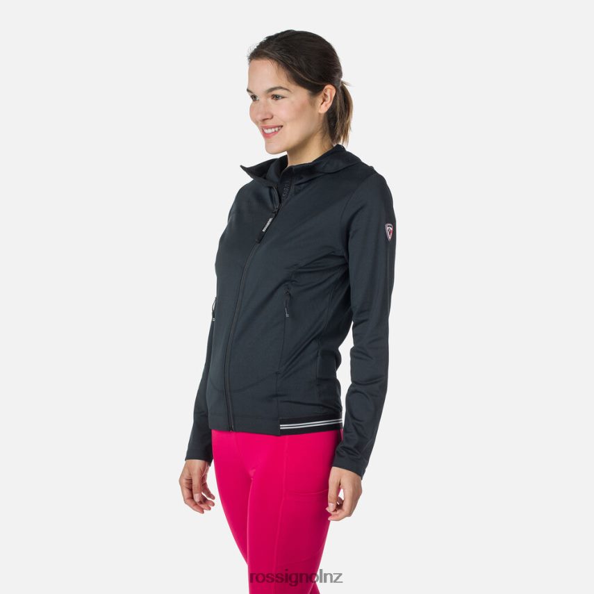 NZ Rossignol Women Full-Zip Eco Hoodie Black F222Z2893 Tops
