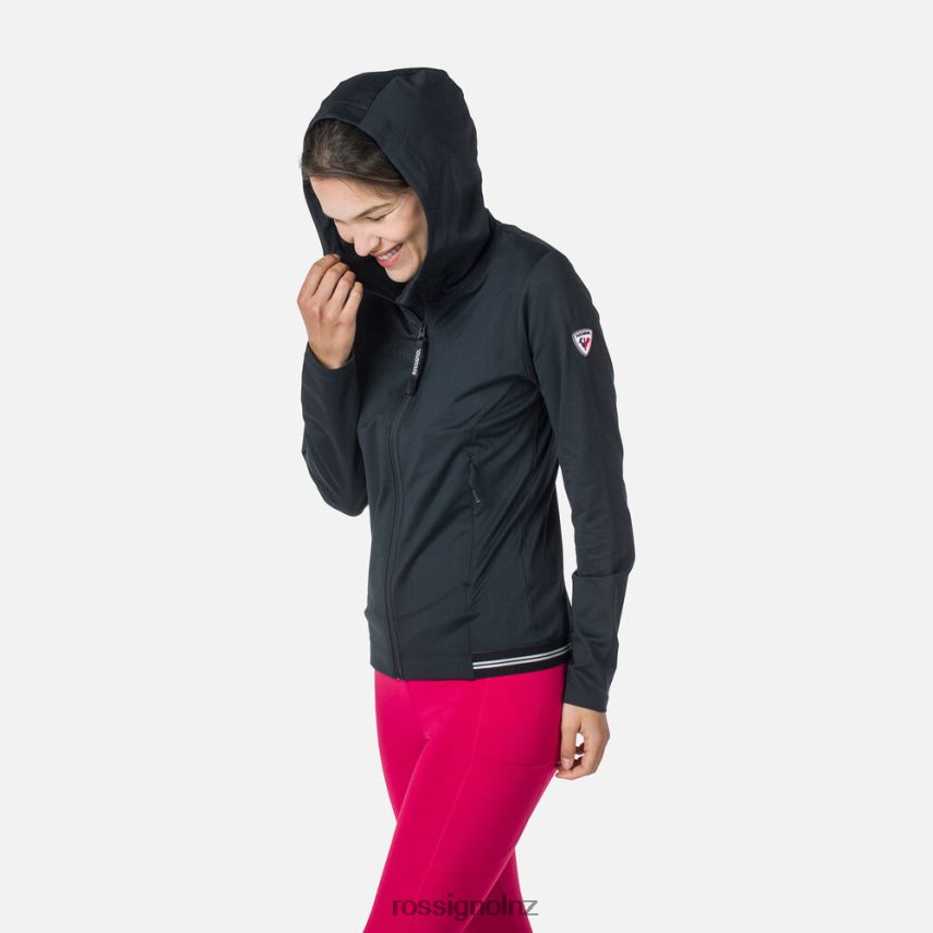 NZ Rossignol Women Full-Zip Eco Hoodie Black F222Z2893 Tops