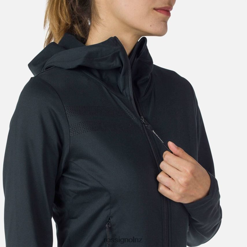NZ Rossignol Women Full-Zip Eco Hoodie Black F222Z2893 Tops