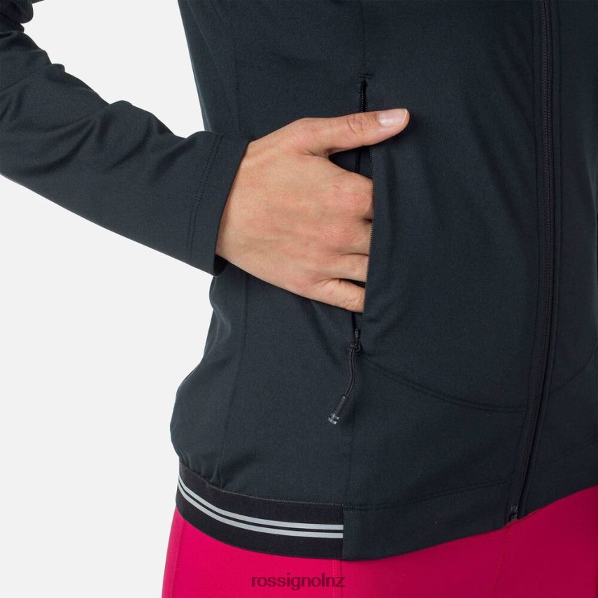 NZ Rossignol Women Full-Zip Eco Hoodie Black F222Z2893 Tops