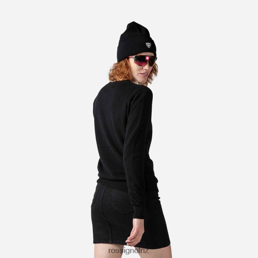 NZ Rossignol Women Signature Knit Sweater Black F222Z2902 Tops