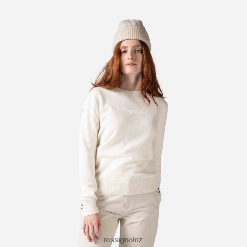 NZ Rossignol Women Signature Knit Sweater White F222Z2922 Tops
